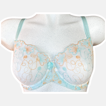 Yellow & blue embroidered non stretch lace - 14 cm