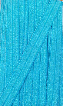Fold Over Elastic Glitter 20 mm - Turquoise