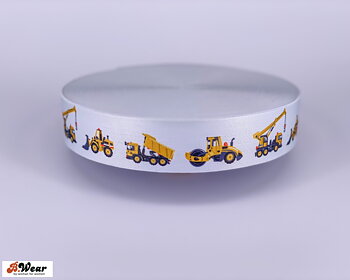 40 mm wide in White with tractors