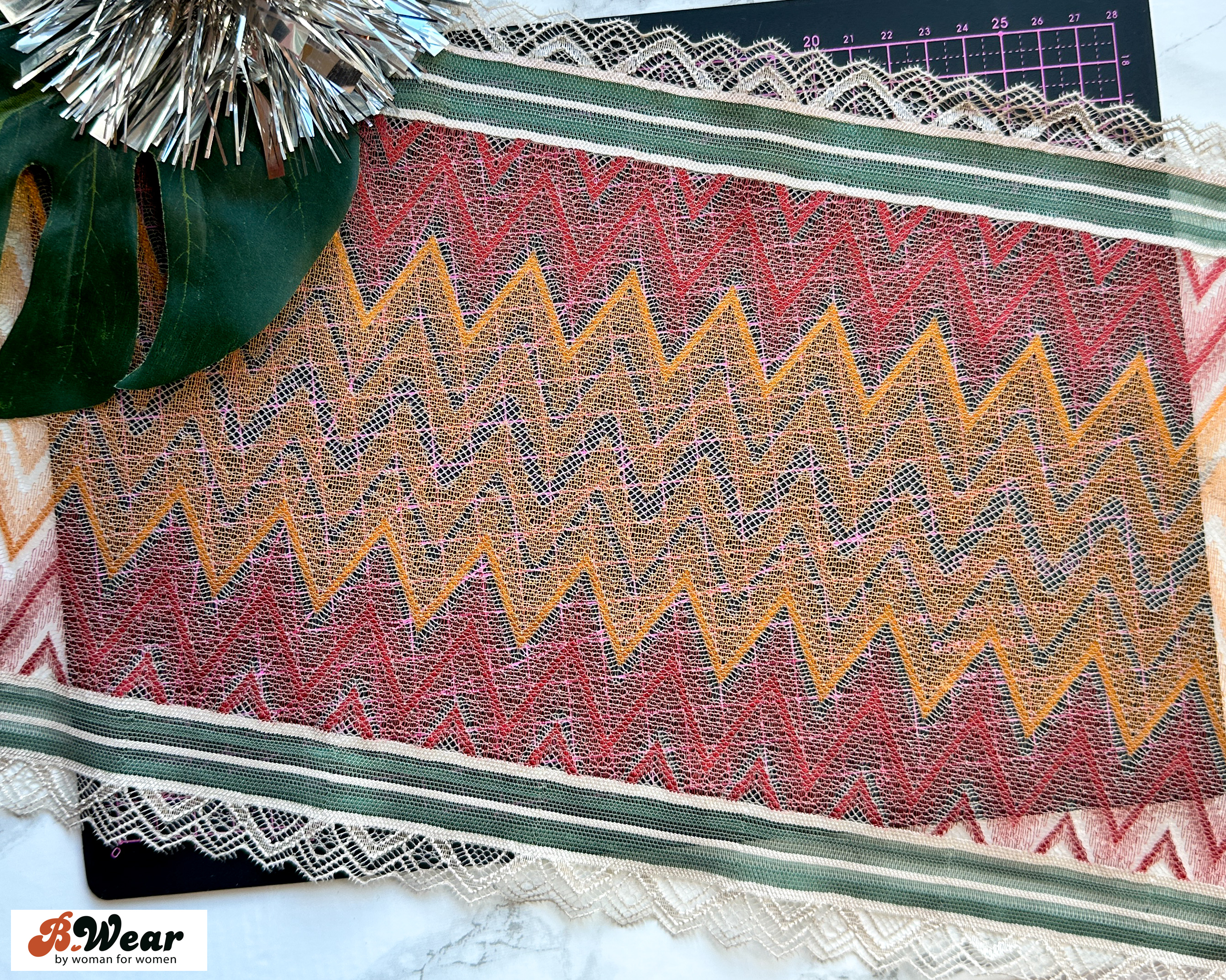 Zig-Zag mönstrad stretch spets - 2