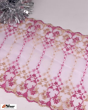 Gold and Pink non-stretch lace - 22 cm