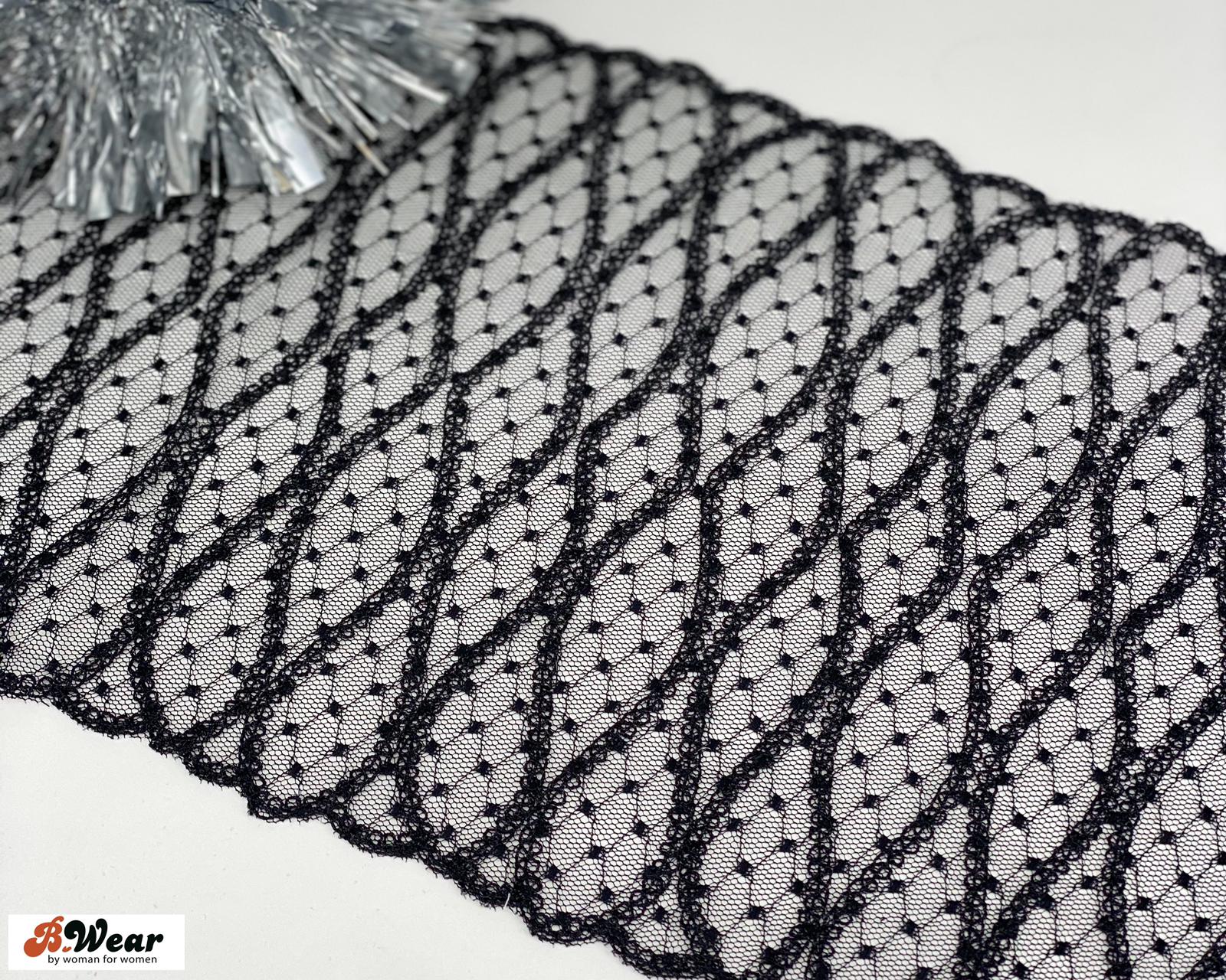 Cool Black non-stretch lace