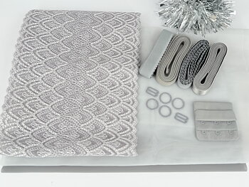 Bra kit with lace - Silver gray