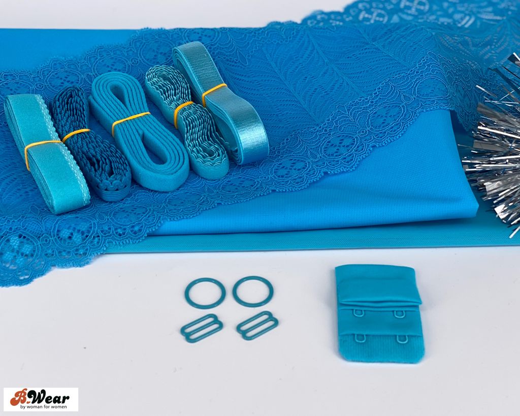 Bra kit with lace - Turquoise - 2