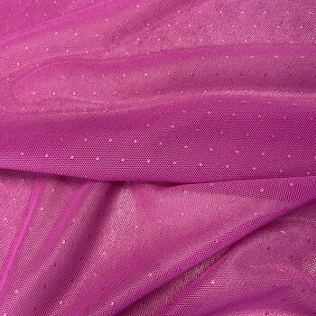 Mjuk Lycra mesh tyll med prickar - Fuchsia