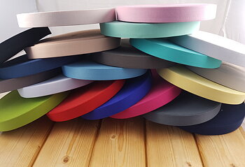 25 mm wide single coloured elastic 