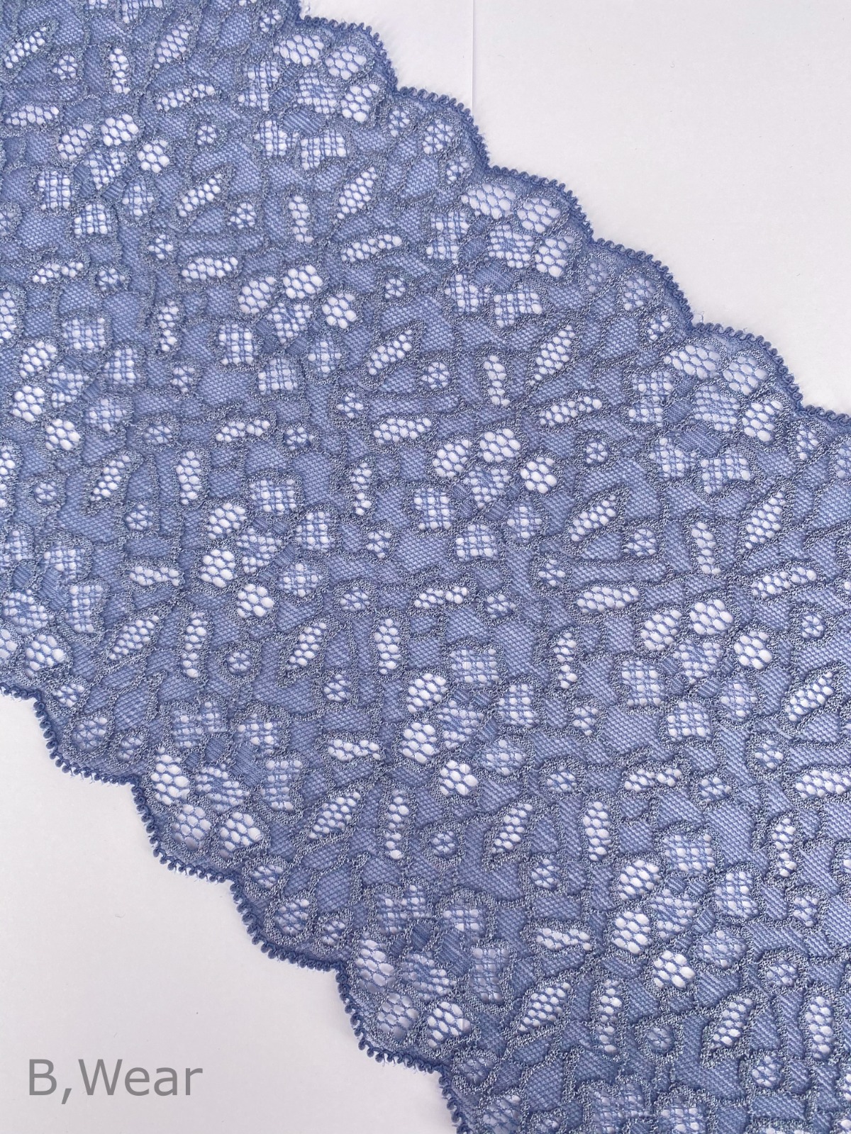 Beautiful steelgrey lace with stretch - 16 cm - 2