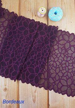 Bordeaux coloured stretch lace