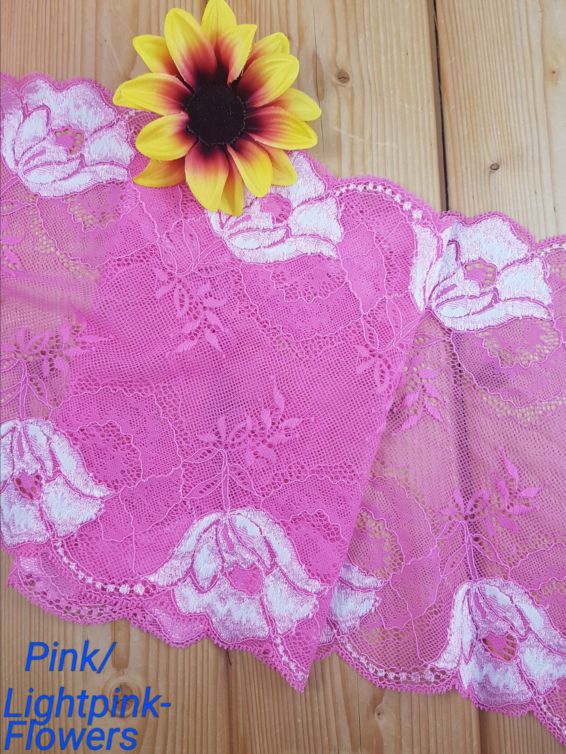 Pink/LPink stretch lace