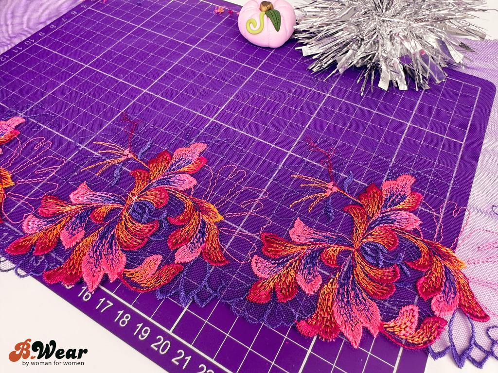 Non-stretch lace in beautiful colors - 20 cm