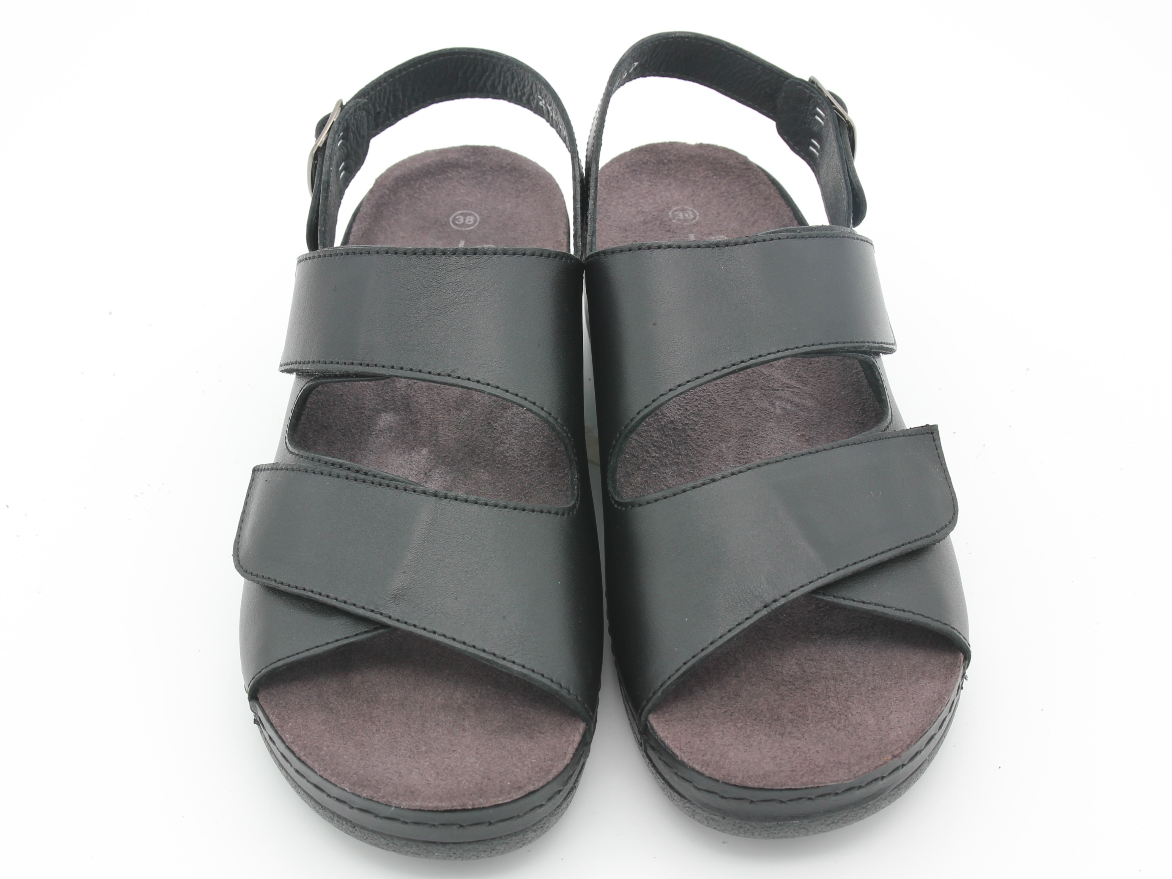 Damsandal Svart med hälrem - ergoflex - 3