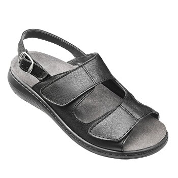 Damsandal Svart - elastisk insida - ergoflex