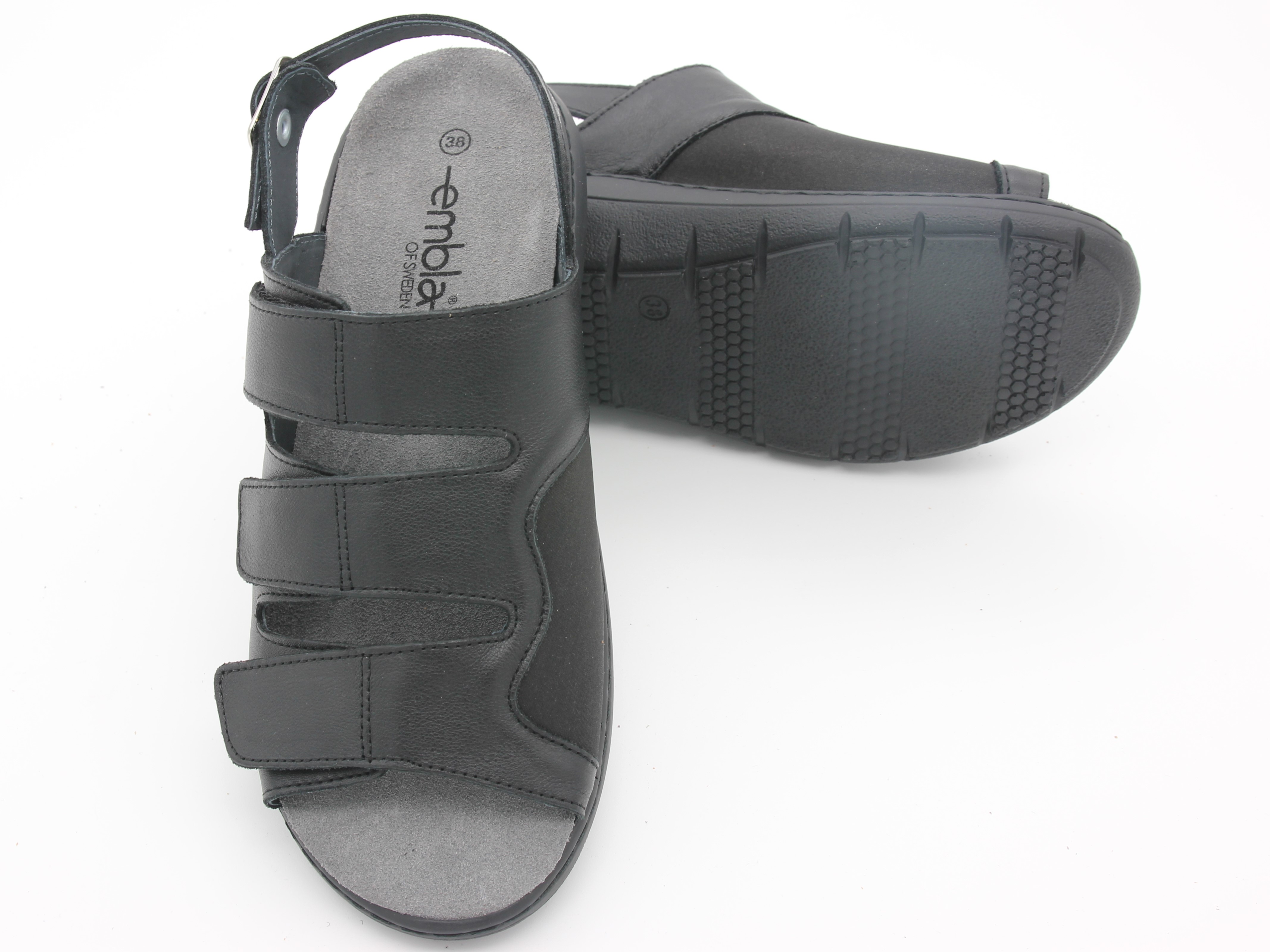 Damsandal Svart med elastisk insida - ergoflex - 4