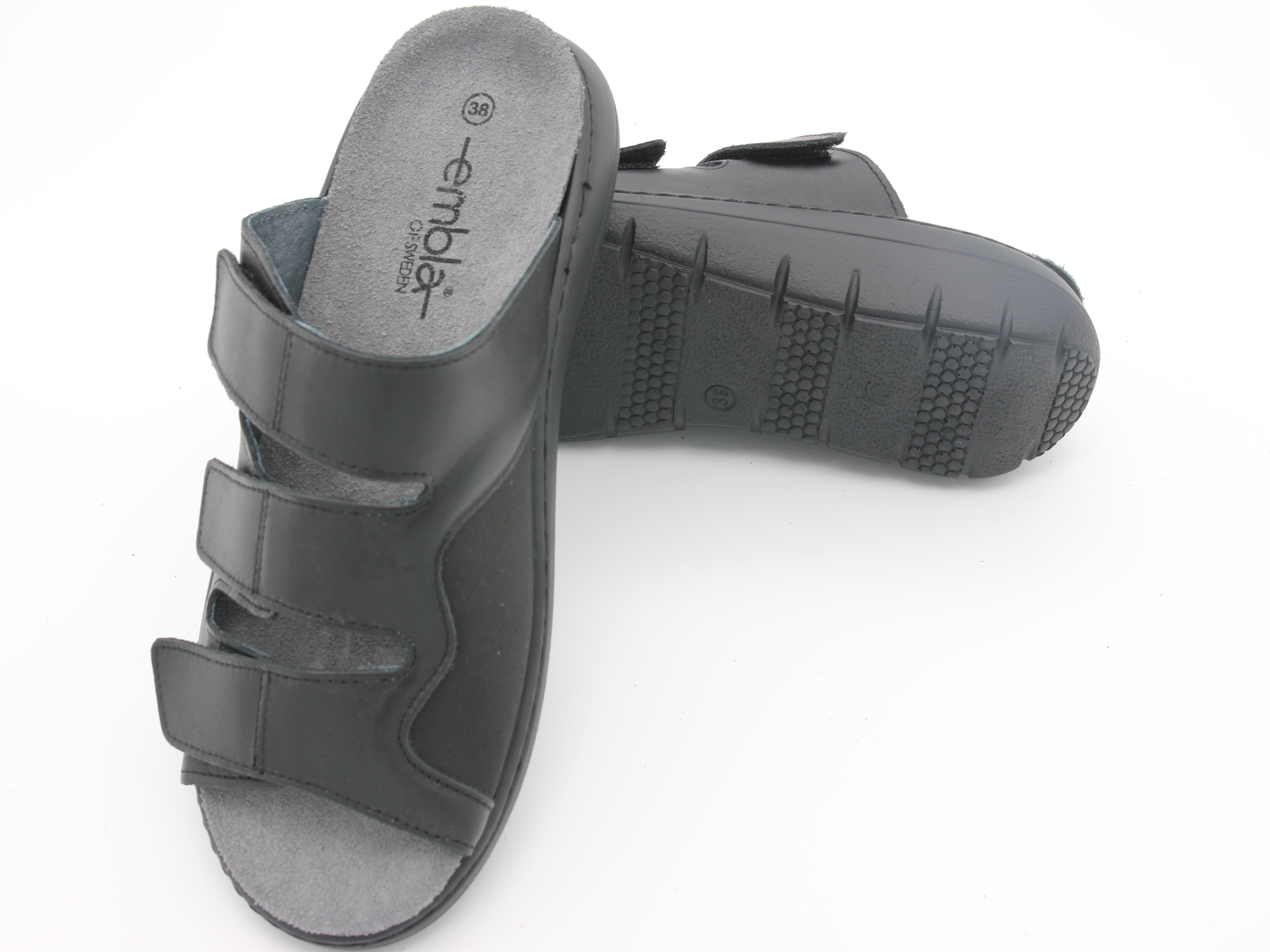 Damsandal Svart med elastisk insida - ergoflex - 5