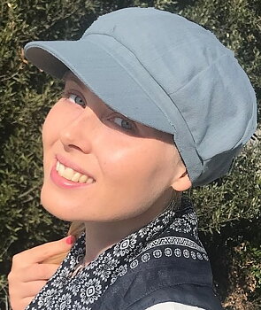 Zoe ljusblå, keps vid håravfall