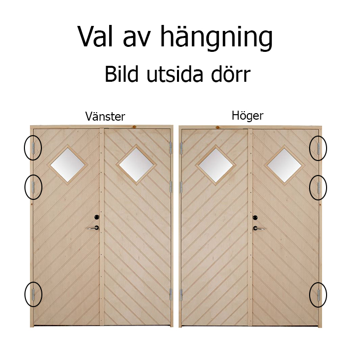 Parytterdörr diagonalspårad med glas - 4