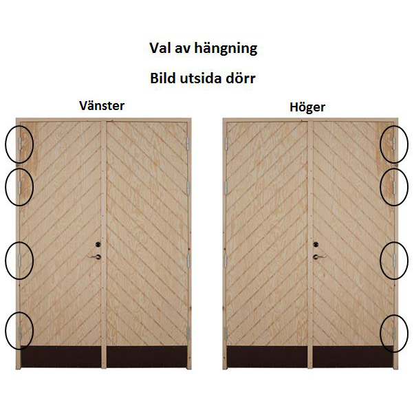 Dubbeldörr förråd diagonal sparkplåt - 4