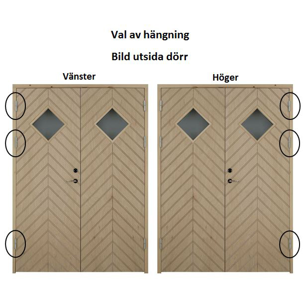 Parytterdörr fiskben med glas - 3