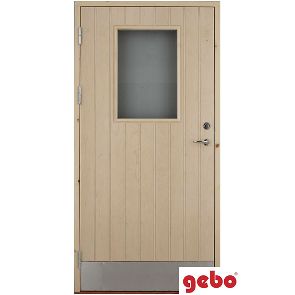 Källardörr plus med glas, sparkplåt