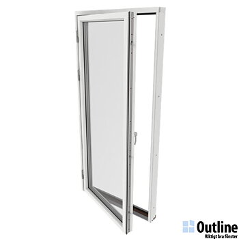 Lagerförd fönsterdörr helglasad HFDA Förstärkt underdel Outline aluminiumbeklätt