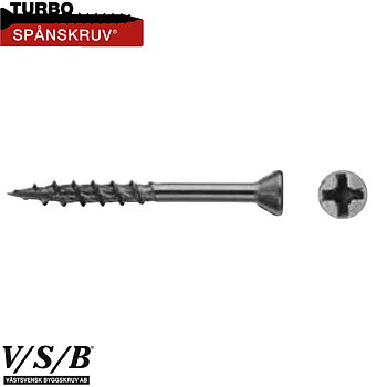 TURBO SPÅNSKRUV 4,2x57 FZB 150st/frp