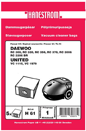 product-image DAMMSUGARPÅSAR HANESTROM H61, 5-PACK 