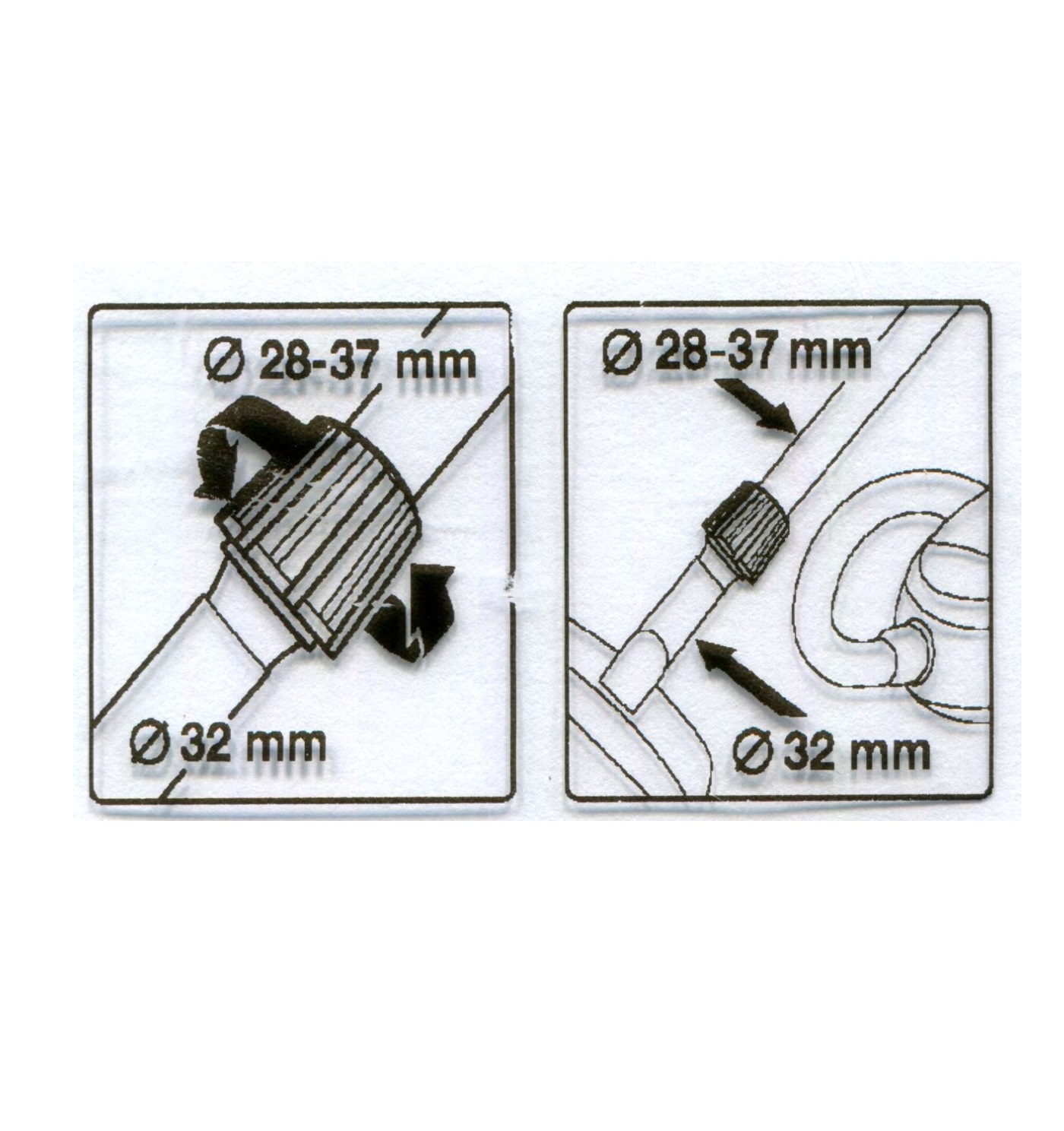Reglerbar adapter för 32 mm munstycke, förminskar eller förstorar 28-37 mm  - 2