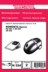 ROWENTA SPACIO  DAMMSUGARPÅSAR, 5-PACK