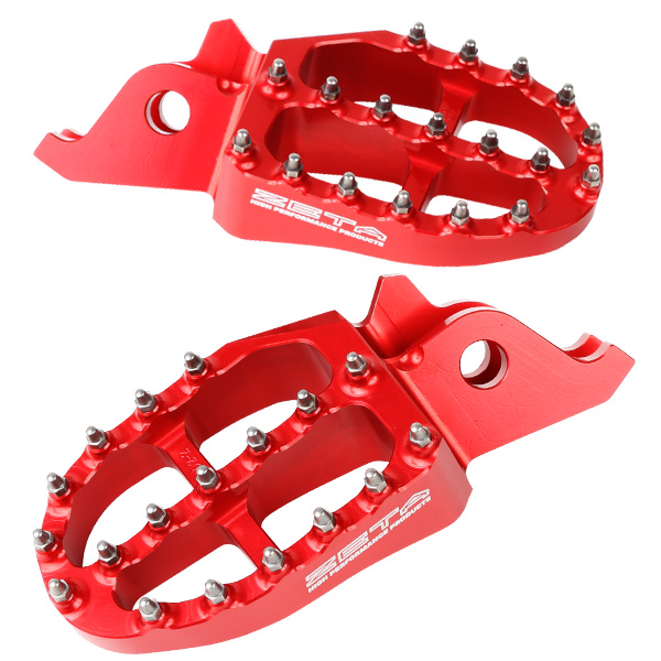 ZETA Aluminum FootPegs CRF250/450R -20, CRF 1000L 18-19, Red