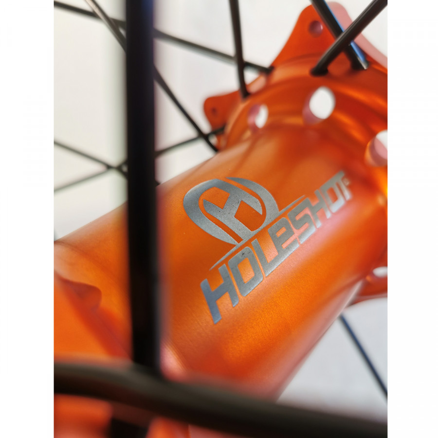HOLESHOT, KOMPLETT HJULSET, 2,15/1,60, 19/21", BAK FRAM, MATT SVART ORANGE, 2015-2021 - 2