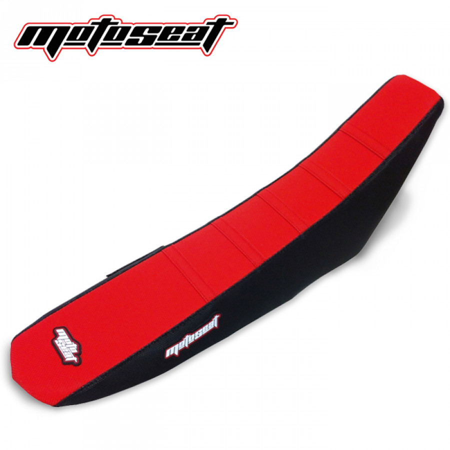 MOTO SEAT, RIBBAT ÖVERDRAG RM85 02->, SVART RÖD, SUZUKI 02-20 RM85