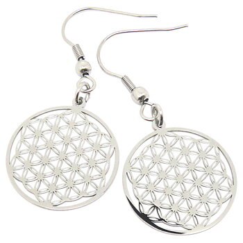 Flower of Life Örhängen - Stål, Guld- & Rosépläterade