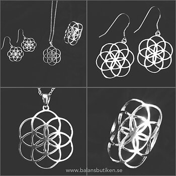 Seed of life - Örhängen, Hängsmycke inkl. kedja, Ring eller helt set i silver