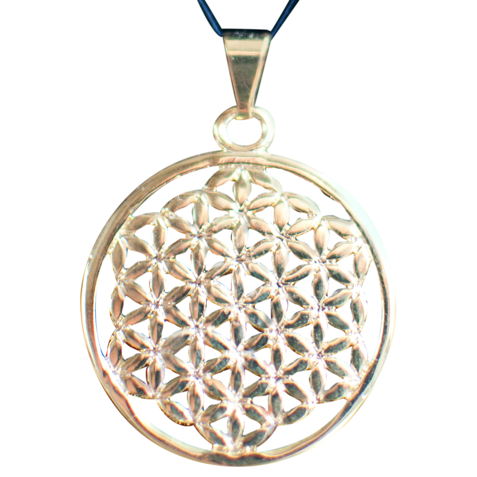 Hänge Flower of life i gulförgylld mässing
