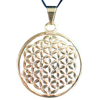 Hänge Flower of life i gulförgylld mässing