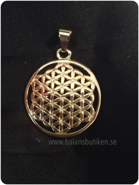 Hänge Flower of life i gulförgylld mässing - 2