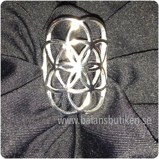 Flower of Life - Seed of life Rhodiumpläterad silverring - 2