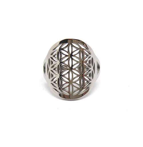 Ring - Flower of LIfe - Stål / Guldpläterad