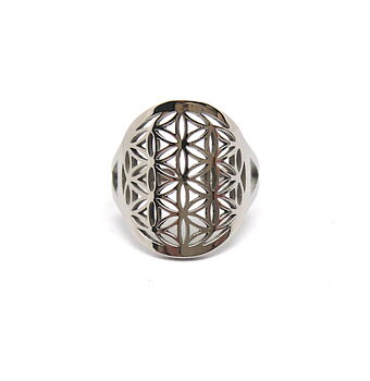 Ring - Flower of LIfe - Stål / Guldpläterad