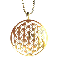 Hängsmycke - Flower of life - guldförgyllt stål 