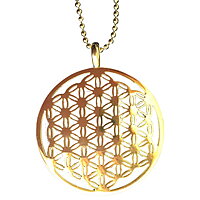 Hängsmycke - Flower of life - guldförgyllt stål 