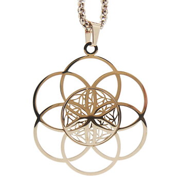 Hängsmycke Flower/Seed of life - Rosegold - 50 mm i dubbeldesign