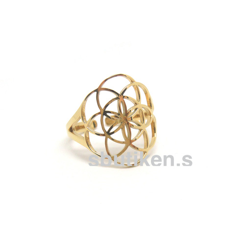 Ring Seed of life - Ädelstål / Guldpläterad - 2
