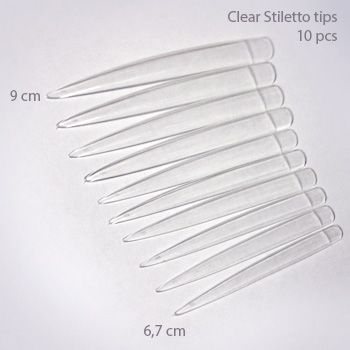 Stilettotippar Clear 10st