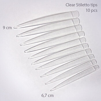 Stilettotippar Clear 10st