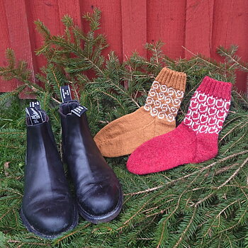 CHRISTMAS SOCKS, JULÄPPLE, SAFFRAN & GRAN, PAPPERSMÖNSTER