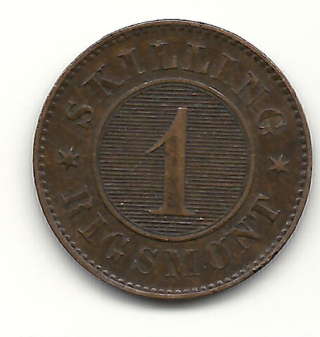 Danmark 1 sk RM 1856 1?/1