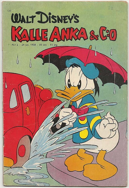 Kalle Anka & C:O 1958 Nr 2 VG Namnstämpel