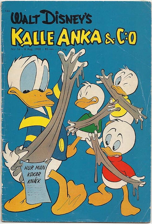 Kalle Anka & C:O 1958 Nr 16 GD/VG Litet Klotter