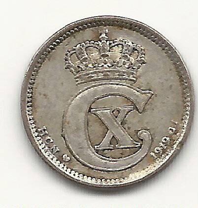 Danmark 10 öre 1919 1/1+